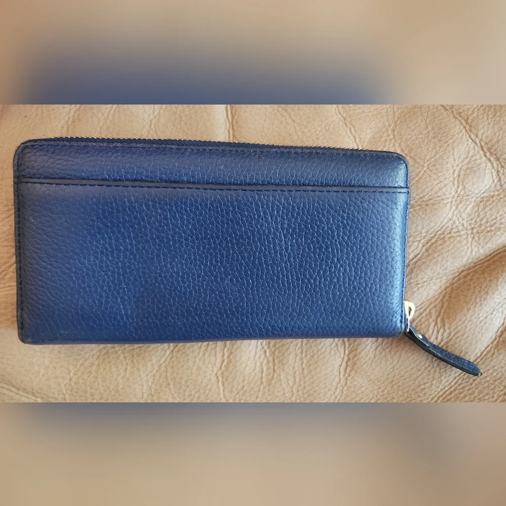 Kate Spade Continental Pebbled Leather Zip Wallet